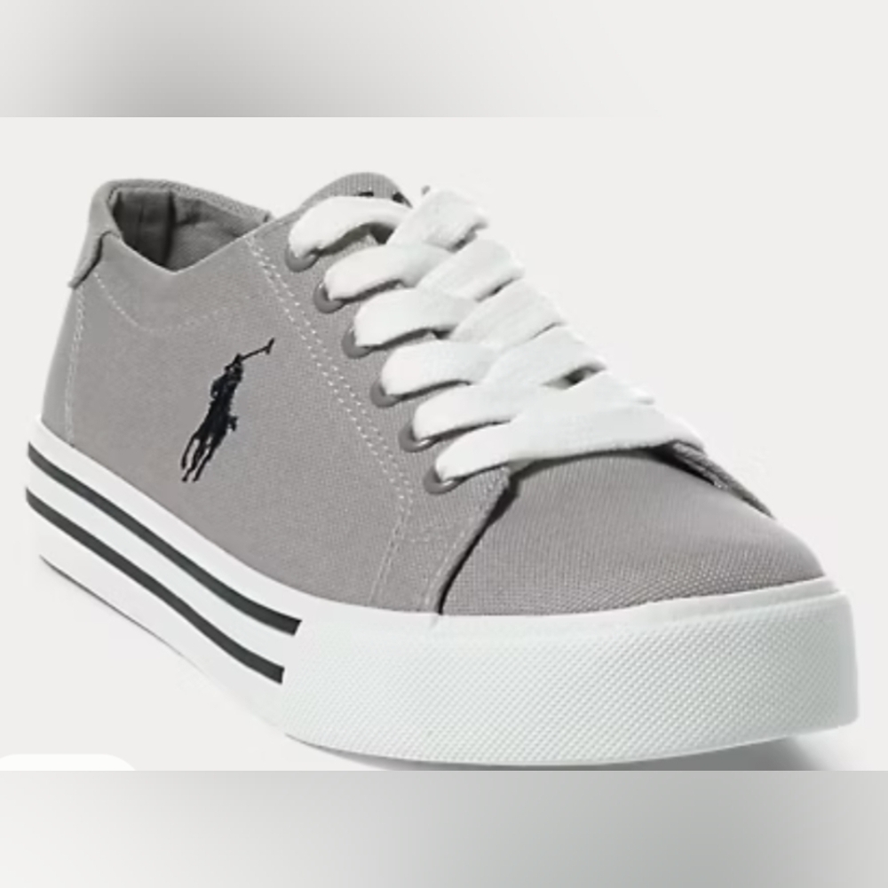 Polo Ralph Lauren Slater Canvas Low-Top Sneakers Junior Size 6 NWOT MSRP $69.95